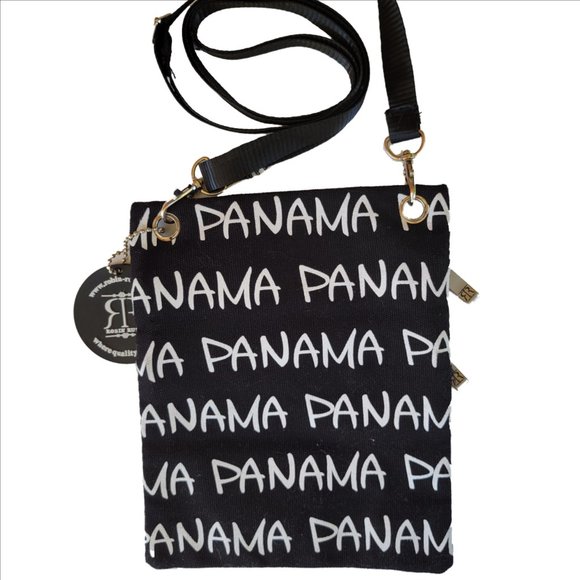 ROBIN RUTH Panama Black Canvas Travel Crossbody Messenger Bag Purse NWOT - Picture 6 of 6